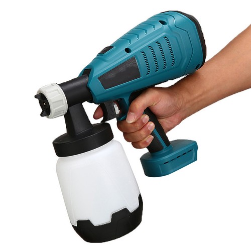 Pistola a spruzzo per vernice doppia batteria 18V 1000ML paint aerografo pittura - Foto 3 di 10