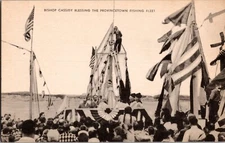 Bishop Cassidy Blessing Fishing Fleet, Provincetown MA Vintage Postcard M73