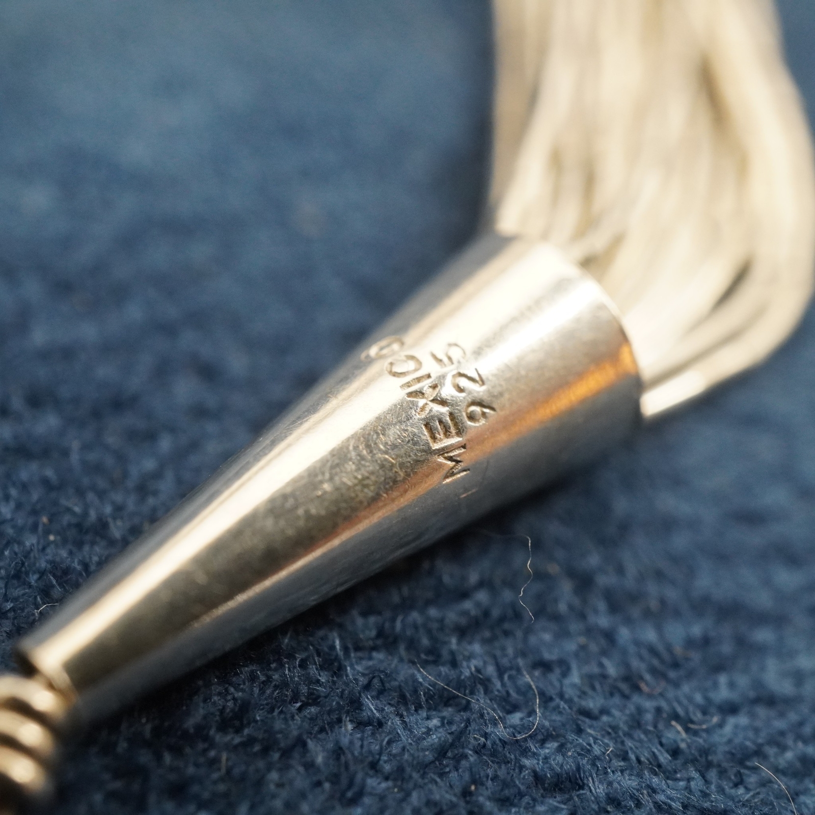 Delicate Sterling Silver Beaded Thread Necklace -… - image 7