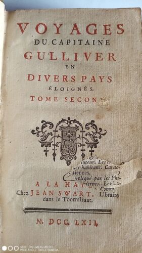 Swift - Voyages du capitaine Gulliver en divers pays éloignés - 1762 J. Swart T2 - Bild 1 von 8
