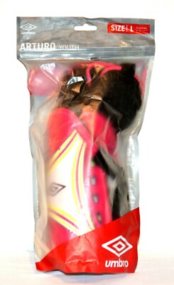 Umbro Arturo Soccer Shin Guards Pink/White Youth Size L (3' 11'' - 4' 7 ) - New