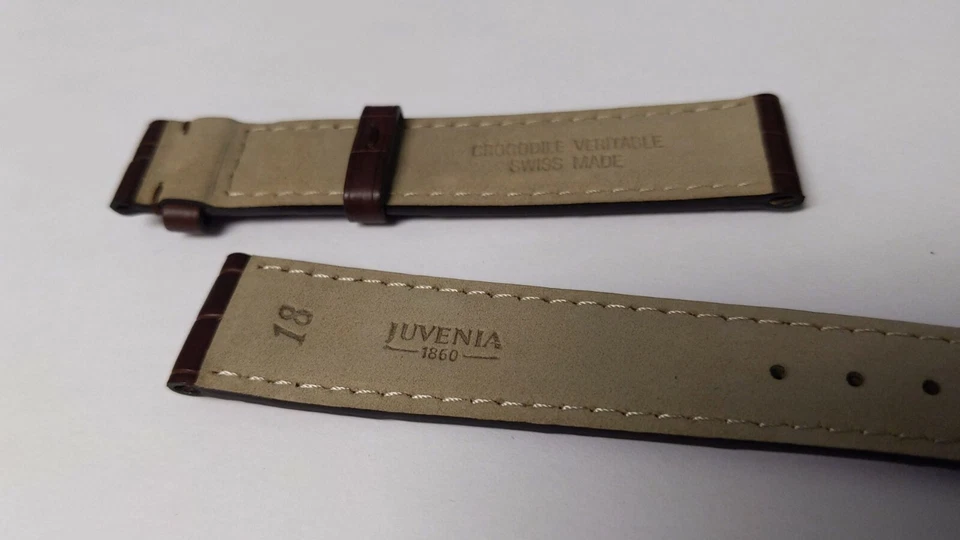 Juvenia Banda Cocodrilo Original/Auténtico Marrón 18mm en el Reloj, 16mm en la c Foto 4 de 4