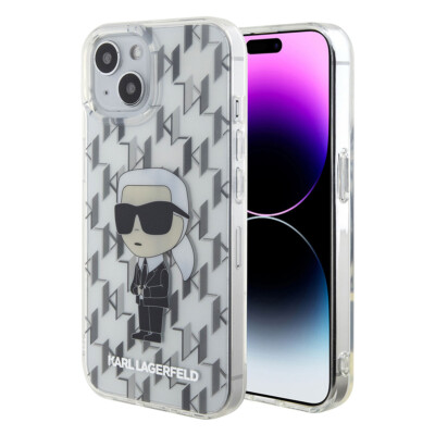 Karl lagerfeld Hülle für iPhone 15 Hardcase-Hülle - Ikonik Monogram -Transparent