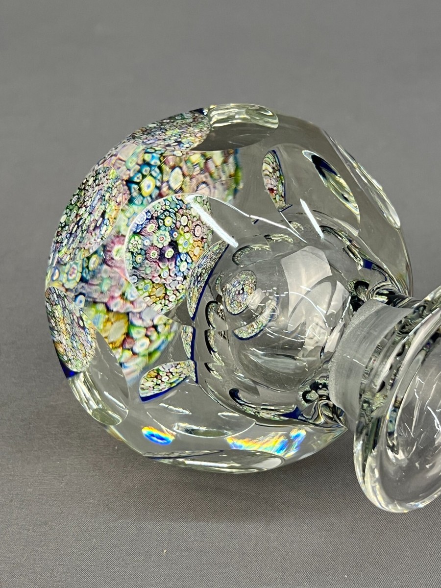 Perthshire Millefiori Faceted Crystal Perfume Bottle Paperweight