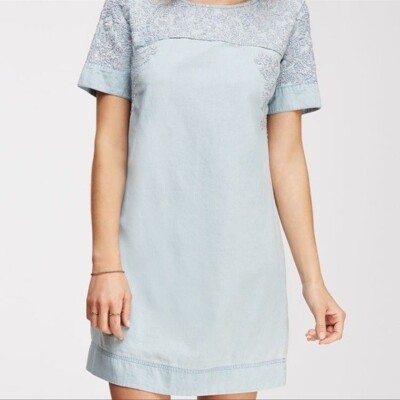 Anthropologie Life in Progress Embroidered Chambray Denim Dress | eBay Anthropologie Life in Progress Embroidered Chambray Denim Dress | eBay