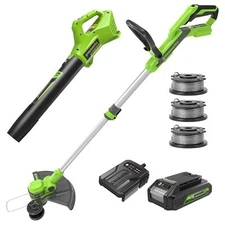 Greenworks 24V 12-Inch Cordless String Trimmer/Edger and Leaf Blower Combo Kit +