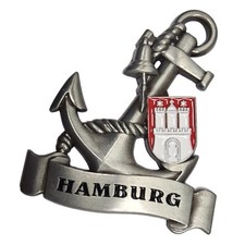 Kühlschrankmagnet Hamburg 3D - Anker - Wappen - Magnet Souvenir Metall