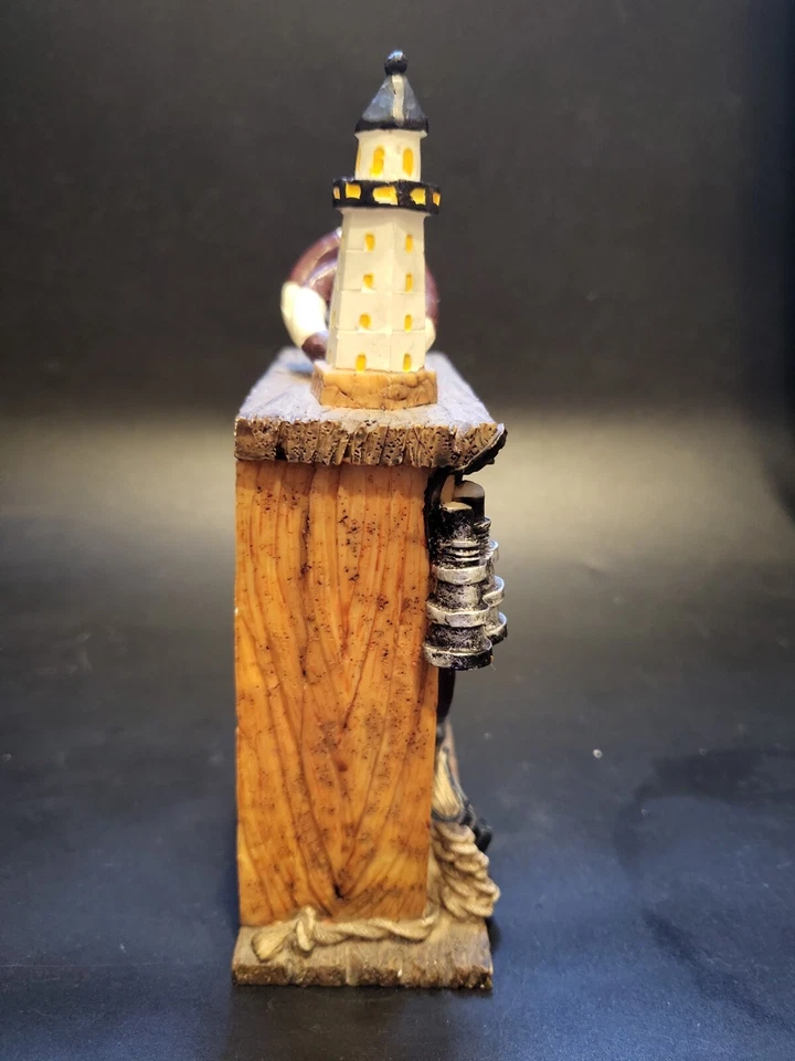 Lighthouse Desk Table Clock Resin Quartz Beach & Nautical 6 1/4" x 3 3/4" x 2" - Image 3 of 4