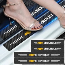 4pcs Chevrolet door sill car sticker scuff protector anti plate carbon scratch