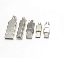 Nickel Plated USB 2.0 Connectors DIY Solder
