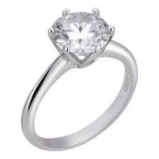 0.5-4ct Real Moissanite Engagement Promise Ring Passes Diamond Tester 925 Silver