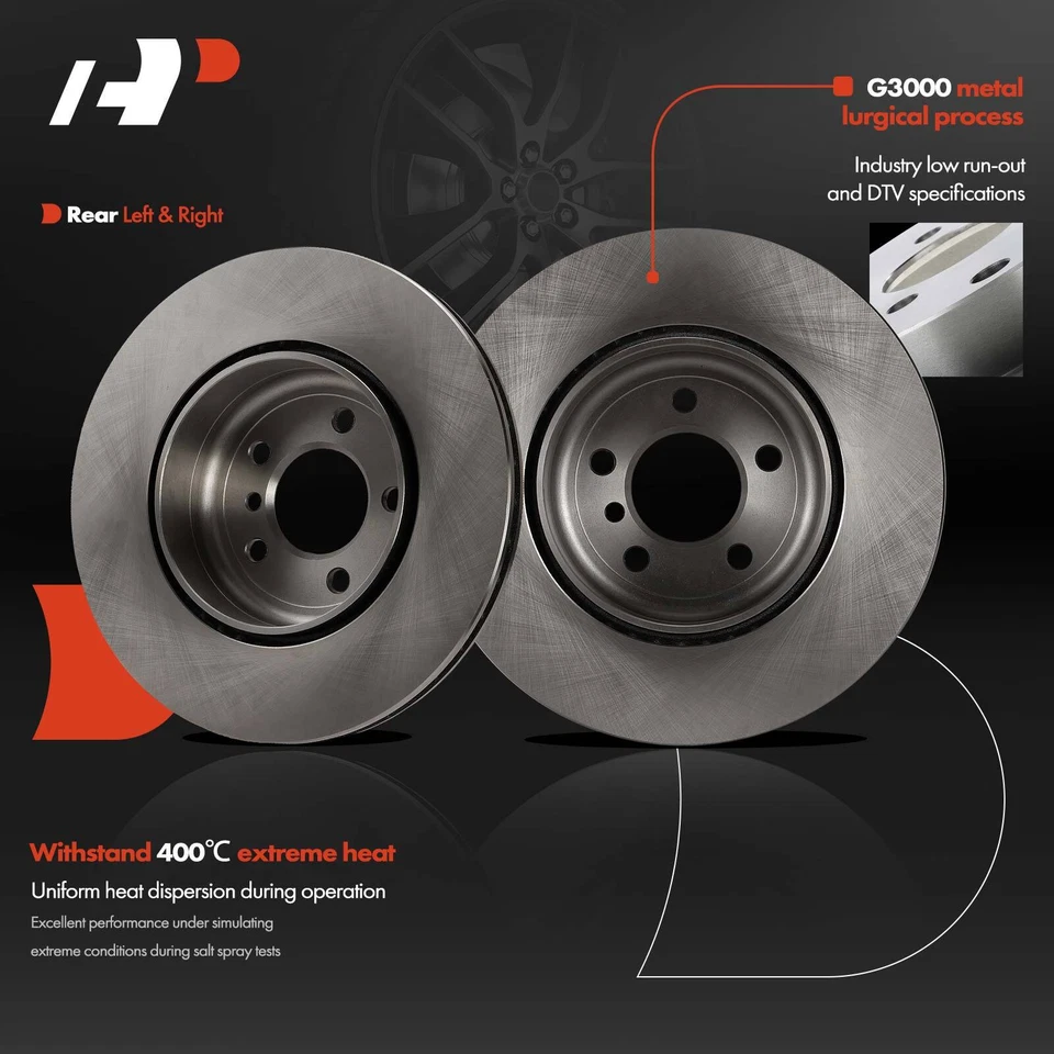 2 задних дисковых тормоза A-Premium для BMW 535i 550i 640i Gran Coupe 740i 740Li - Изображение 3 из 4