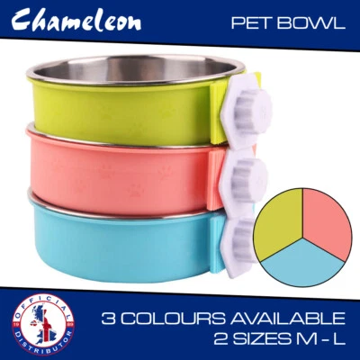 Food and Water Bowl for Pet Cages - Easy to Attach and Remove - 3 Colours