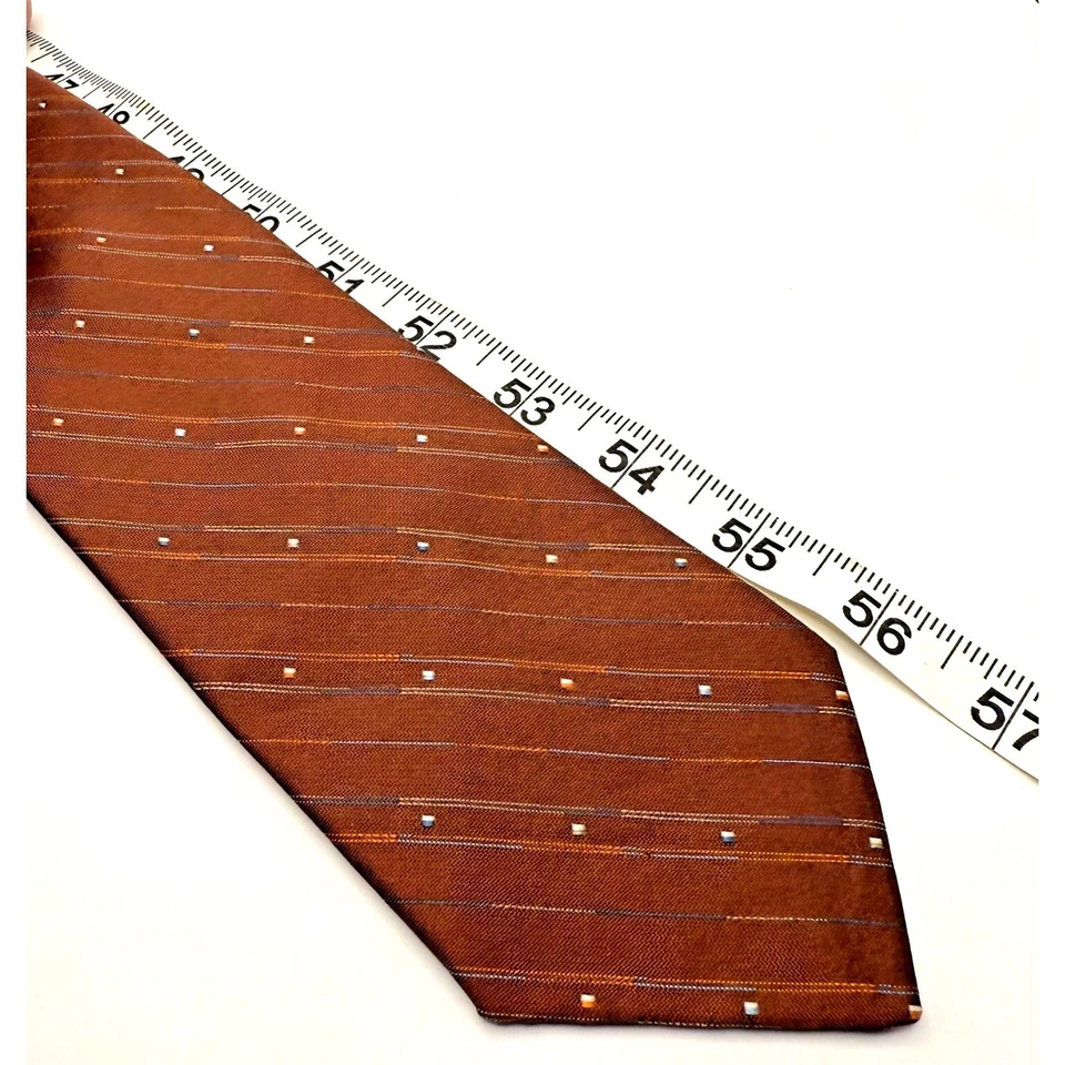 Corbata vintage Andhurst para hombre cañón terracota 100 % seda 56" Foto 3 de 4
