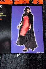 Totally Ghoul Black Velvet Robe Cape w/ Hood Women's Halloween Costume One Size