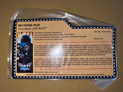 GI Joe Club Convention Exclusive 2016 JoeCon Sky Patrol Air-Raid File Card Only