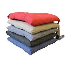 CUSCINI COPRI SEDIA 4 PUNTI QUADRATI 40X40 TINTA UNITA SET 4/6 PEZZI CON LACCI