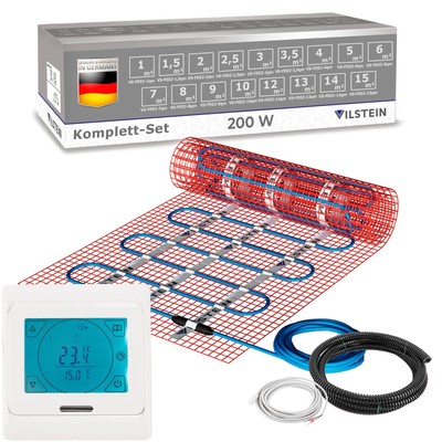 Elektrische Fußbodenheizung 200W - Komplett-Set - Für nahezu alle Bodenbeläge
