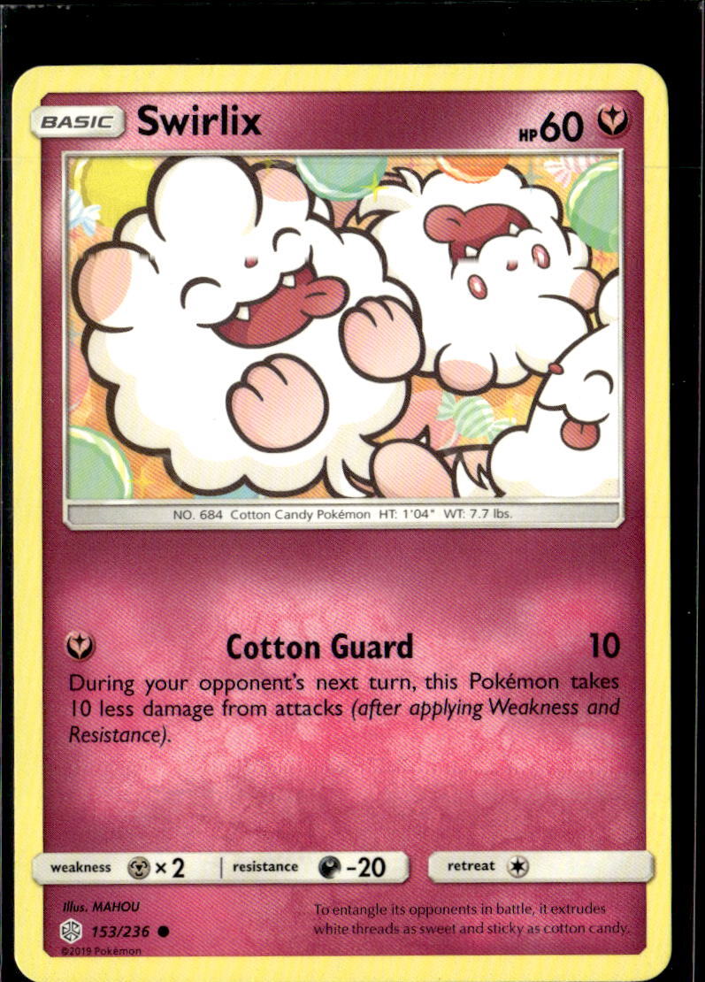 Pokemon Swirlix 153/236 Cosmic Eclipse Non Holo Common  2 Card Lot