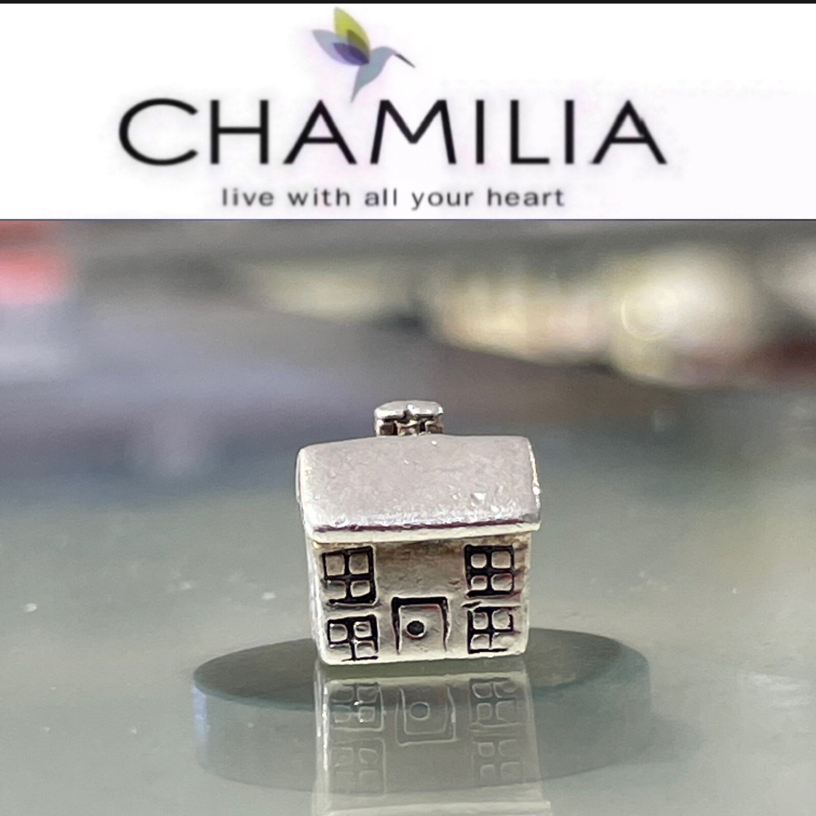 GENUINE CHAMILIA 925 STERLING SILVER HOUSE CHARM Gem