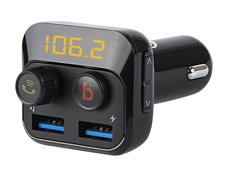 FM Transmitter LCD Car Audio Bluetooth 5.0 Dual USB Charger Micro SD