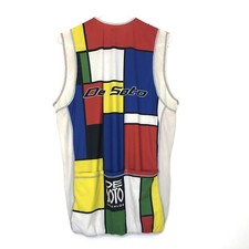 De Soto Cycling Jersey Triathlon Skin Cooler Sleeveless Full Zip Color Block XL