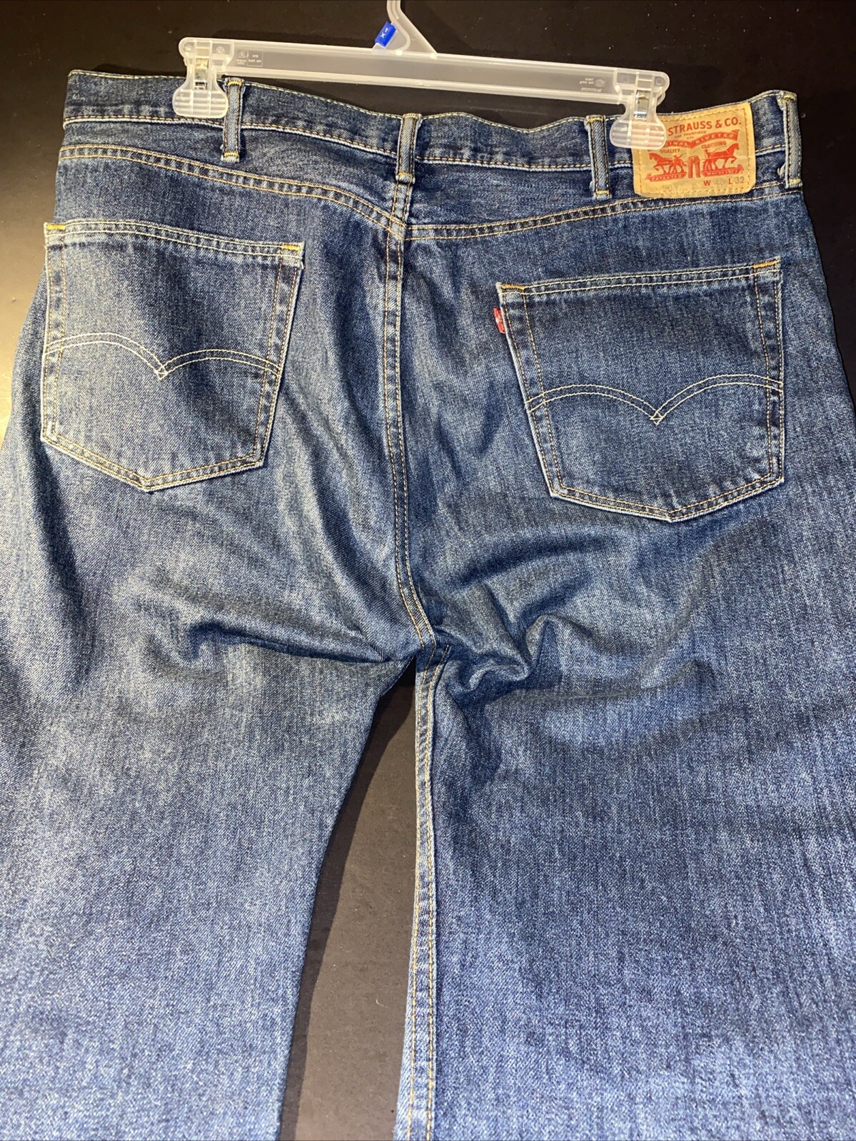 levis 505 jeans men 40 X 32 Blue Denim Jeans Straight Leg Regular Fit