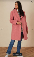 Womens Monsoon Bella Boucle Coat Pink Size 10 New With Tags £120.00