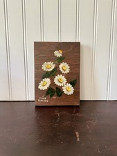 Rustic Daisy Wall Decor Vintage Wooden Handpainted Floral Sign Summer Flowers