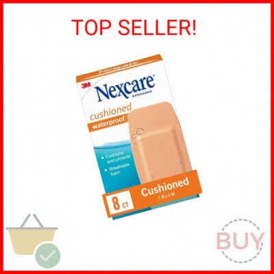 Nexcare Waterproof Cushioned Bandages, Knee & Elbow, 2 x 4 in, 8 Count