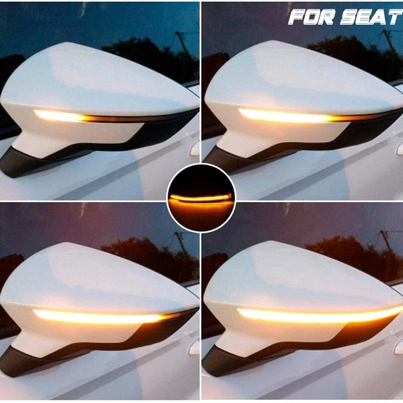 Luces intermitentes LED de espejo lateral dinámico para Seat Leon Mk3 Ibiza Mk5 2013-18 Foto 2 de 4