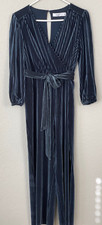 ANTHROPOLOGIE ALI  JAY Velvet Ribbed Long Sleeve Belted Jumpsuit Wms Sz XSP EUC