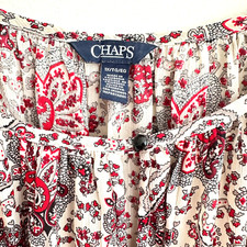 CHAPS Tunic Size 1X Floral Boho Paisley Long Sleeve Casual Loose Office Capsule