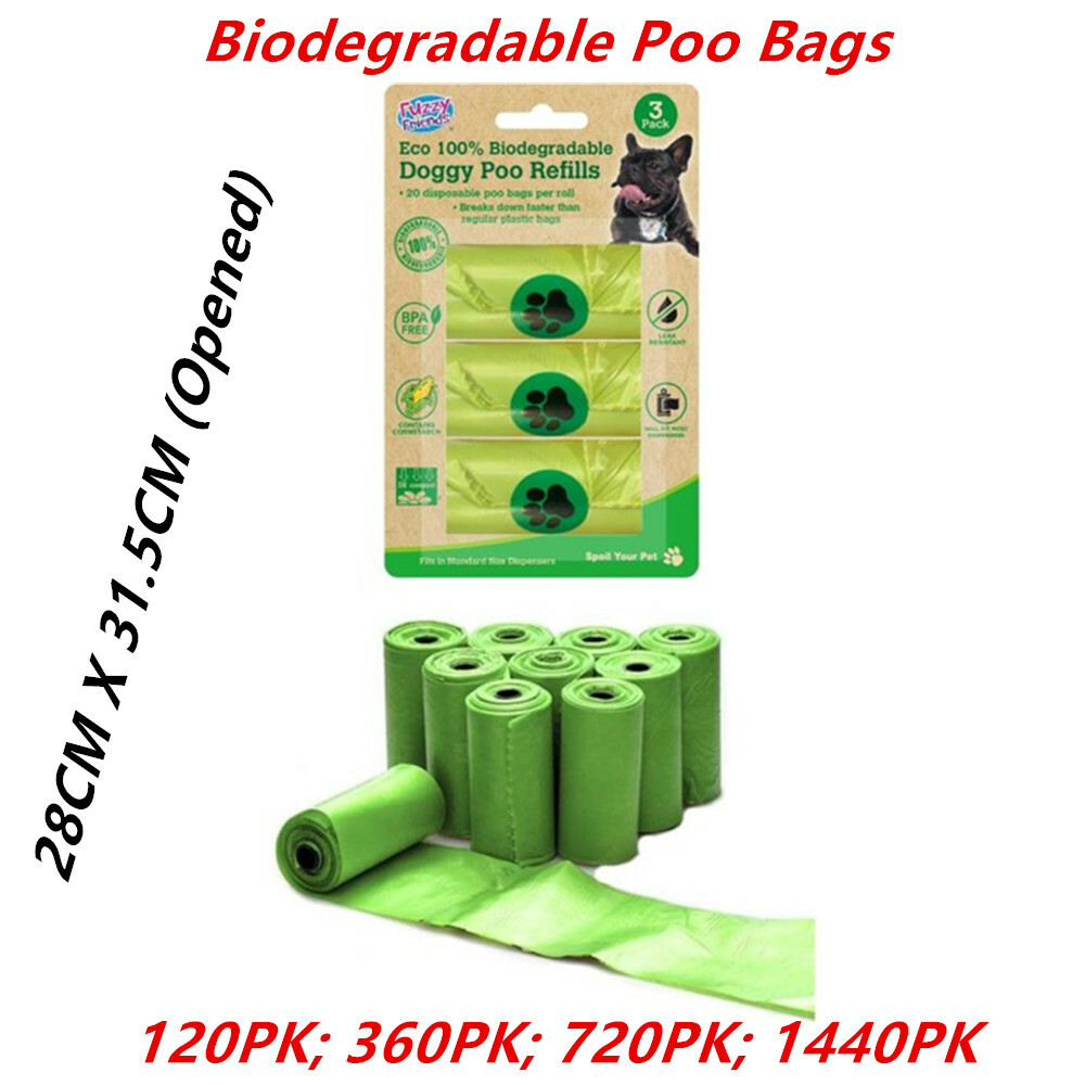 Biodegradable Dog Poo Bags Eco Refill Roll Pet No Leak Disposable