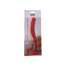 Kuhn Rikon 7.25-Inch Serrated Piranha “Swivel” Peeler for Fruit, Vegetable, Red