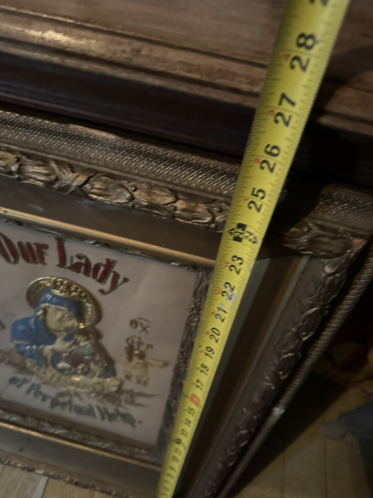 Antique Religious Lithograph Print, Our Lady Of Perpetual Help Icon art