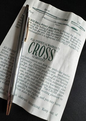 A.T. Cross Classic Century Medalist Silver Gold Ballpoint Pen NOS Made In USA