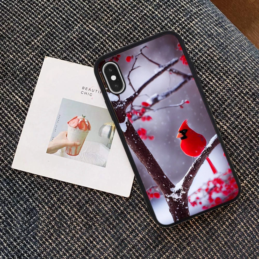 Phone Case Bird Red snow branch For Google Motorola Moto Apple iPhone