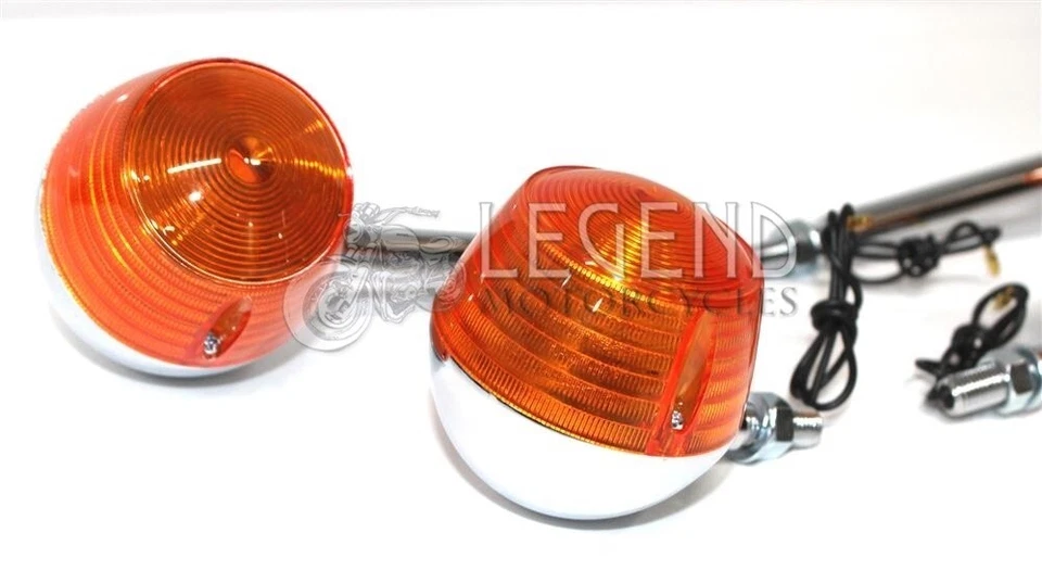 Suzuki Indicator Set Chromed Metal Front & Rear T200 T250 T350 T500 - D4-07 - Image 3 of 4