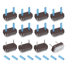 12Pcs Nail-on Felt Furniture Pads Rectangular Furniture Sliders 18mm Brown
