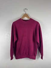 VTG Fruit of the Loom Sweatshirt Womens M Red pink USA Made Casual Pullover 90s