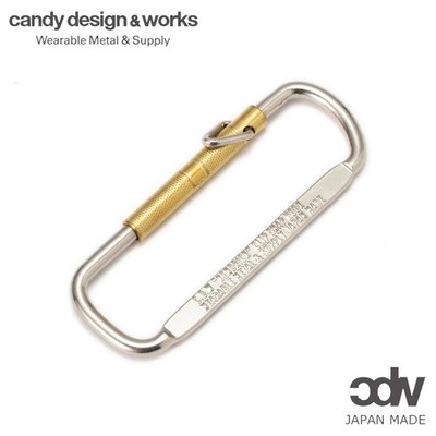 Candy Design & Works KENDRICK Brass/Chrome Keyring Carabiner Hand
