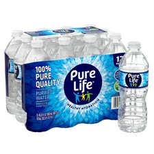 Pure Life Purified Water - 16.9 Fl Oz Plastic Bottled Water 12 Pack