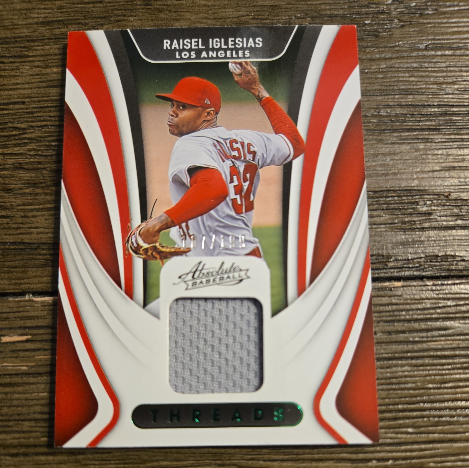 2022 Panini Absolute Baseball Raisel Iglesias Thread Jersey Patch #TR-RI 107/199