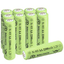 NiMH AA 2200mAh 1.2V Rechargeable Batteries 10 Counts, High Capacity Double A...