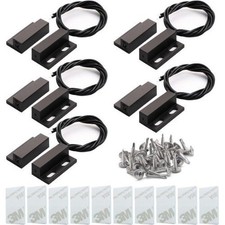 5Pcs Recessed Wired Security Window Gate Contact Sensor Alarm Magnetic Reed