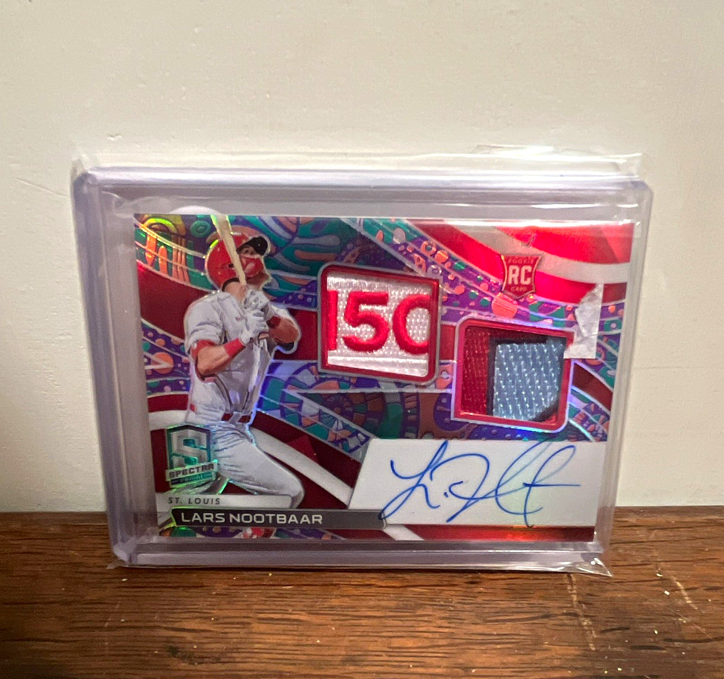 Lars Nootbaar #RDJA-LN 2022 Panini Chronicles Baseball Spectra Rookie Dual Jersey Autographs