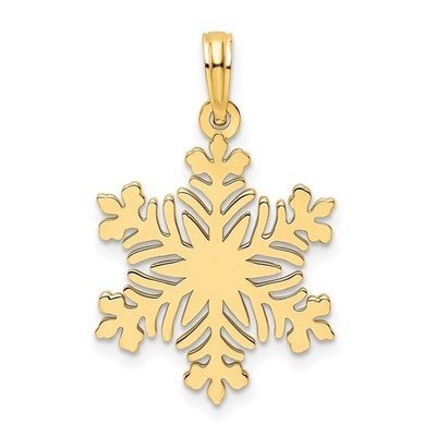14K Gelbgold poliert Schneeflockenform Charm Anhänger L 22,8mm, B 17,4mm