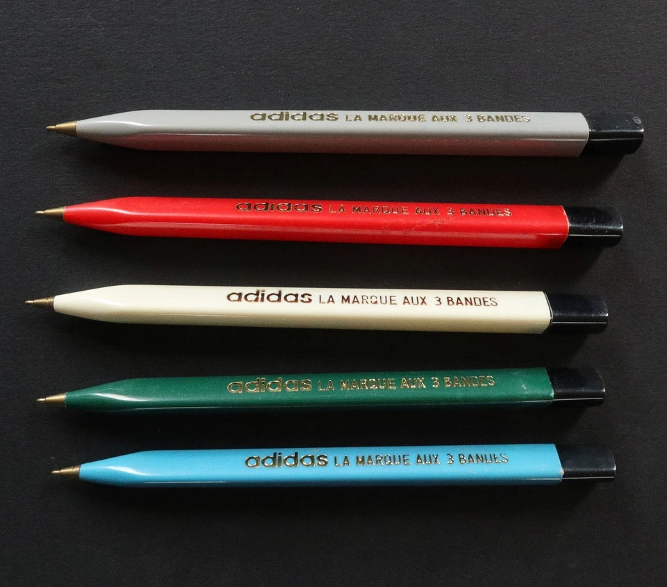 ADIDAS 1 Stylo ROUGE La marque aux 3 bandes vintage 1970 crayon pen - Photo 3/3