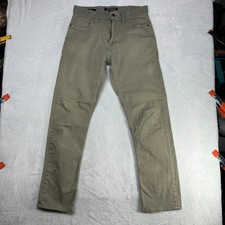Pantalones de mezclilla Calvin Klein CKJ 035 de pierna recta para hombre caqui verde cremallera mosca - 31X31